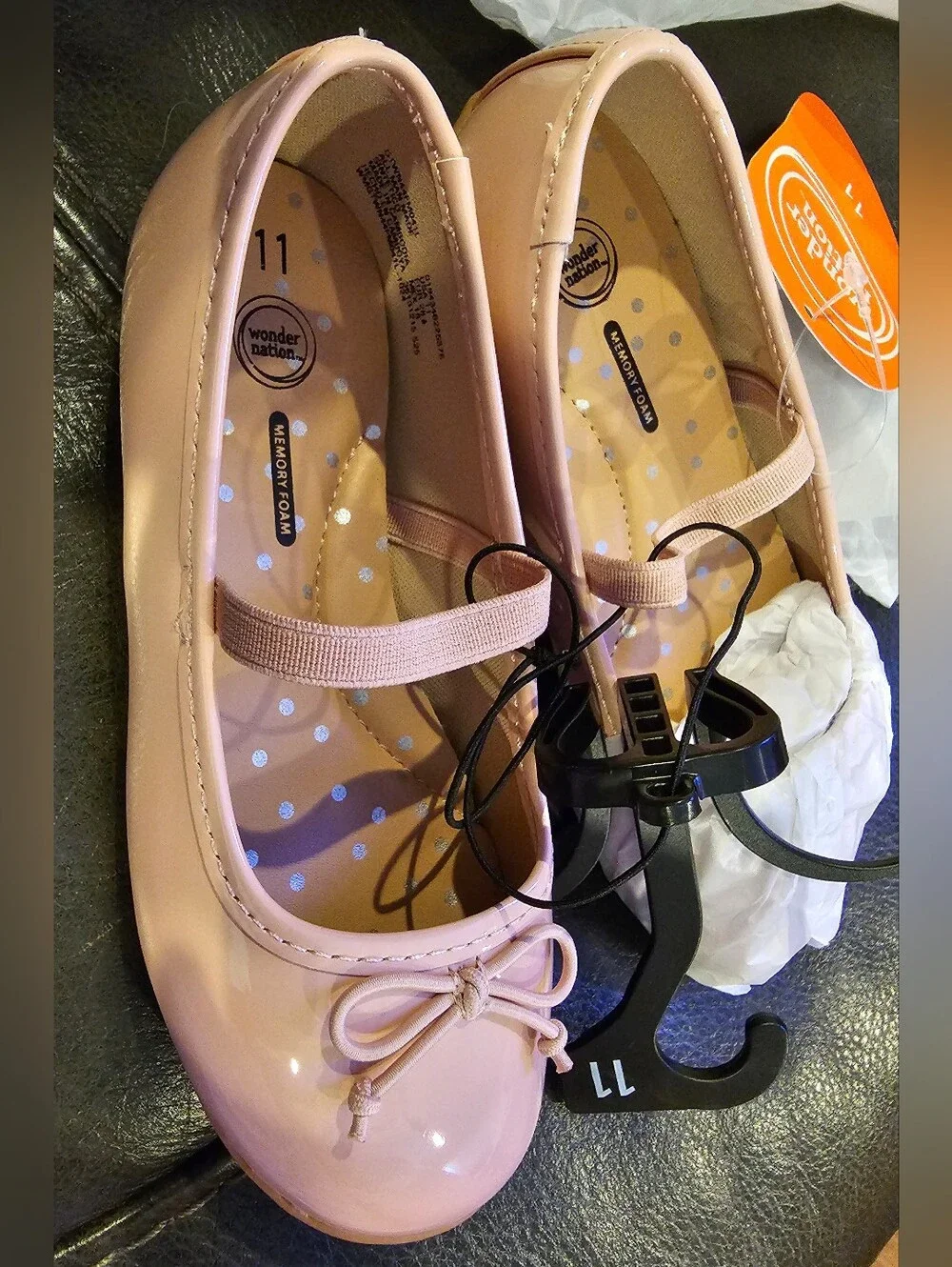 Wonder Nation Little Girls Pink Patent Mary Jane Ballet Flat w/ Bow Size 11 NWT